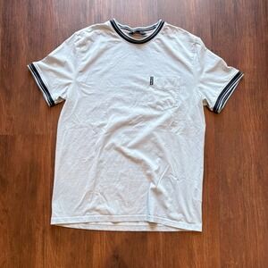 Ben Sherman Light Blue Ringer Pocket T Shirt Mens Medium Striped Trim